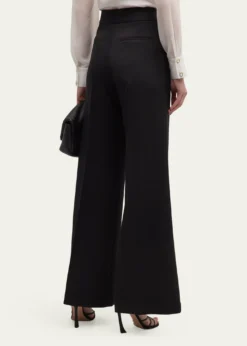 MillyNash High-Rise Wide-Leg Cady Pants