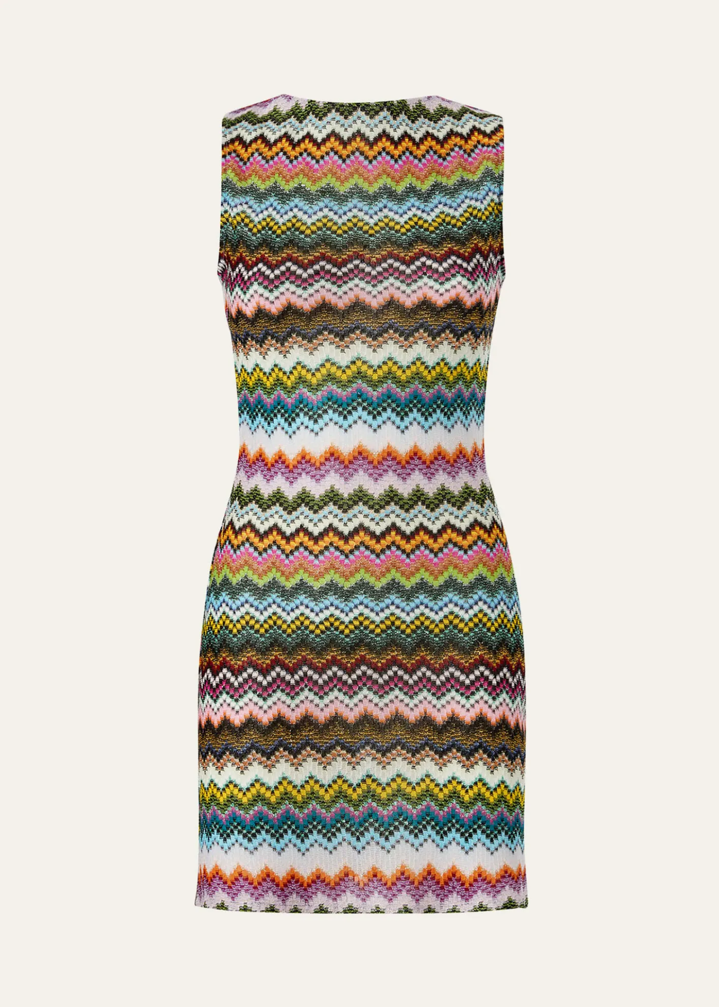 MissoniMare Open-Back Striped Metallic Crochet Mini Dress