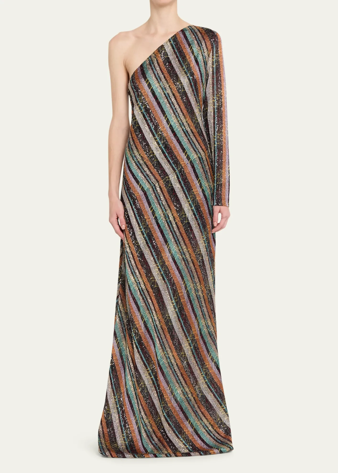 MissoniSequined Long One-Shoulder Dress