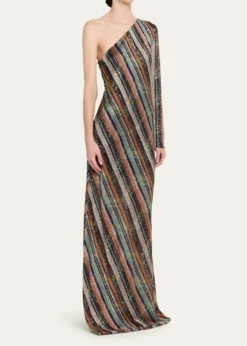 MissoniSequined Long One-Shoulder Dress