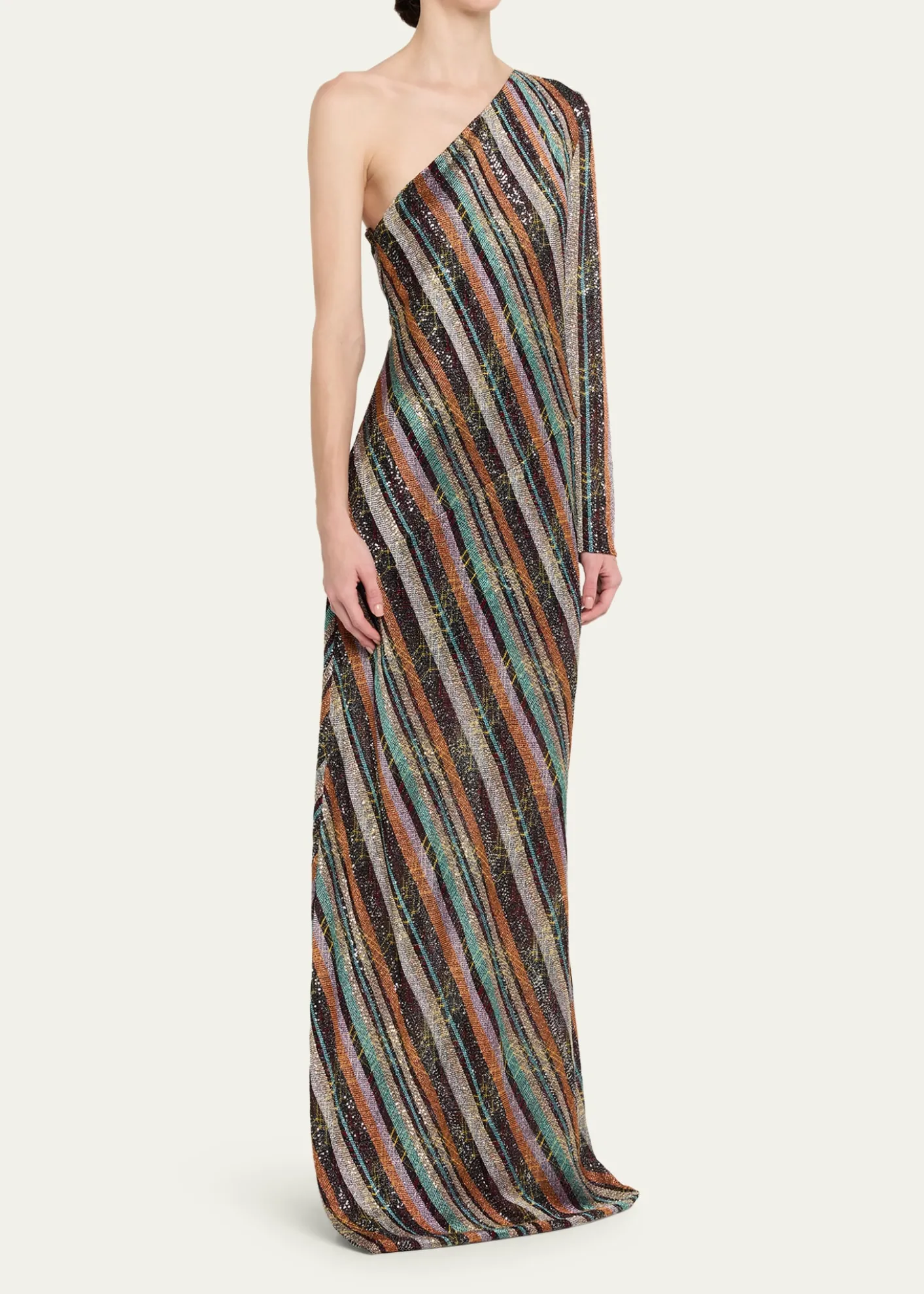 MissoniSequined Long One-Shoulder Dress