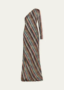 MissoniSequined Long One-Shoulder Dress