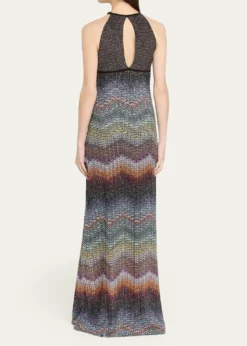 MissoniSequin Wefted Loom Knit Halterneck Gown