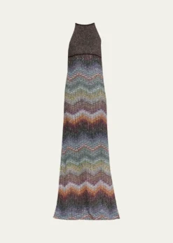 MissoniSequin Wefted Loom Knit Halterneck Gown