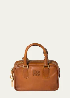 Miu MiuArcadie Aged Leather Top-Handle Bag
