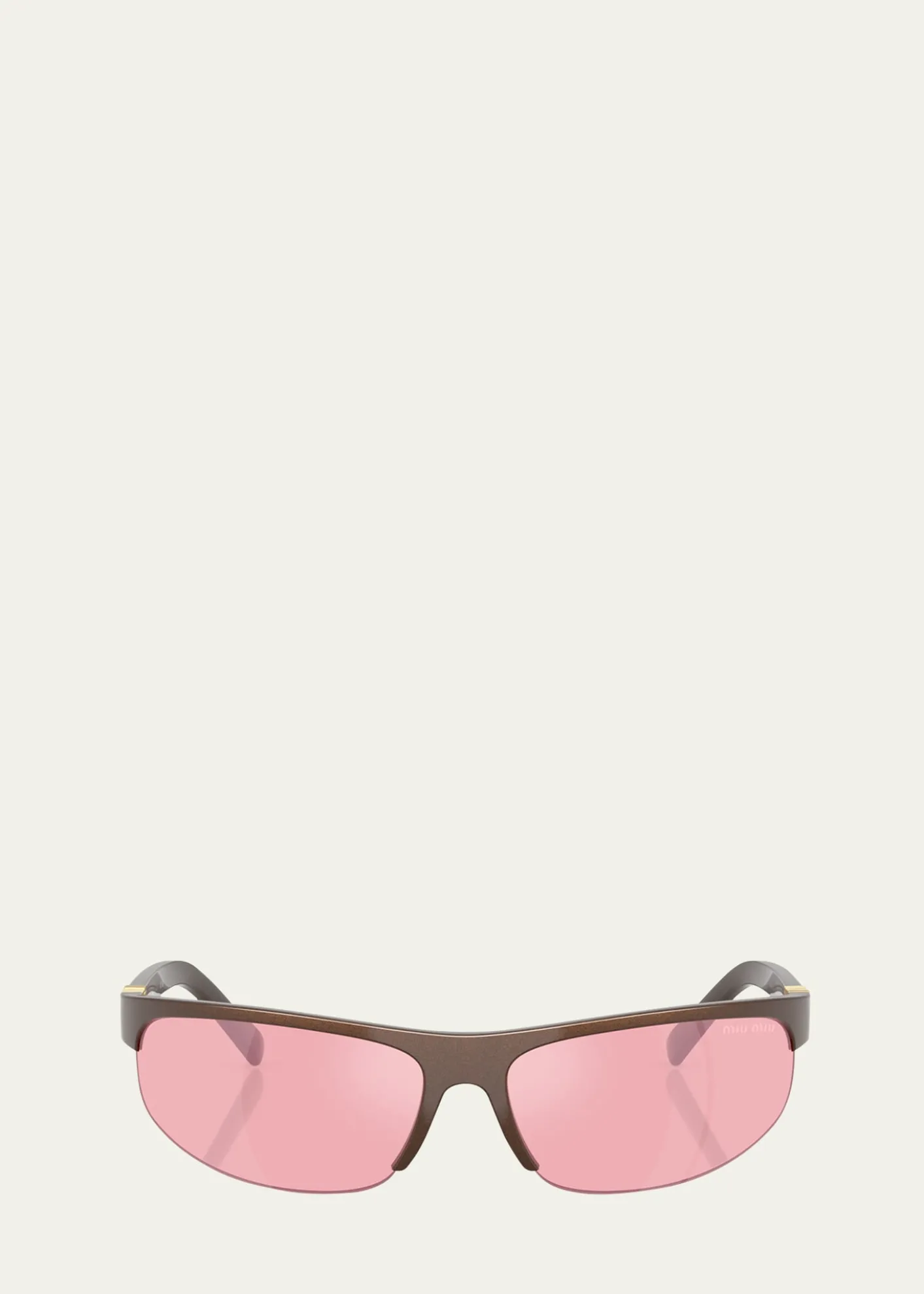 Miu MiuA02S Semi-Rimless Oval Plastic Sunglasses