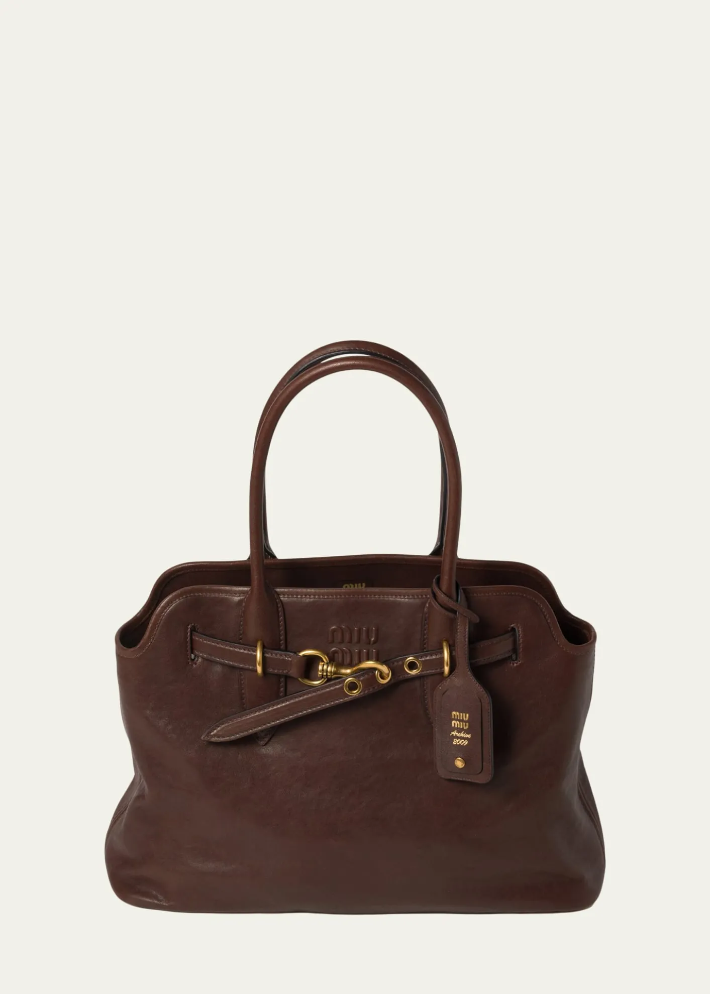 Miu MiuAventure Large Leather Shoulder Bag