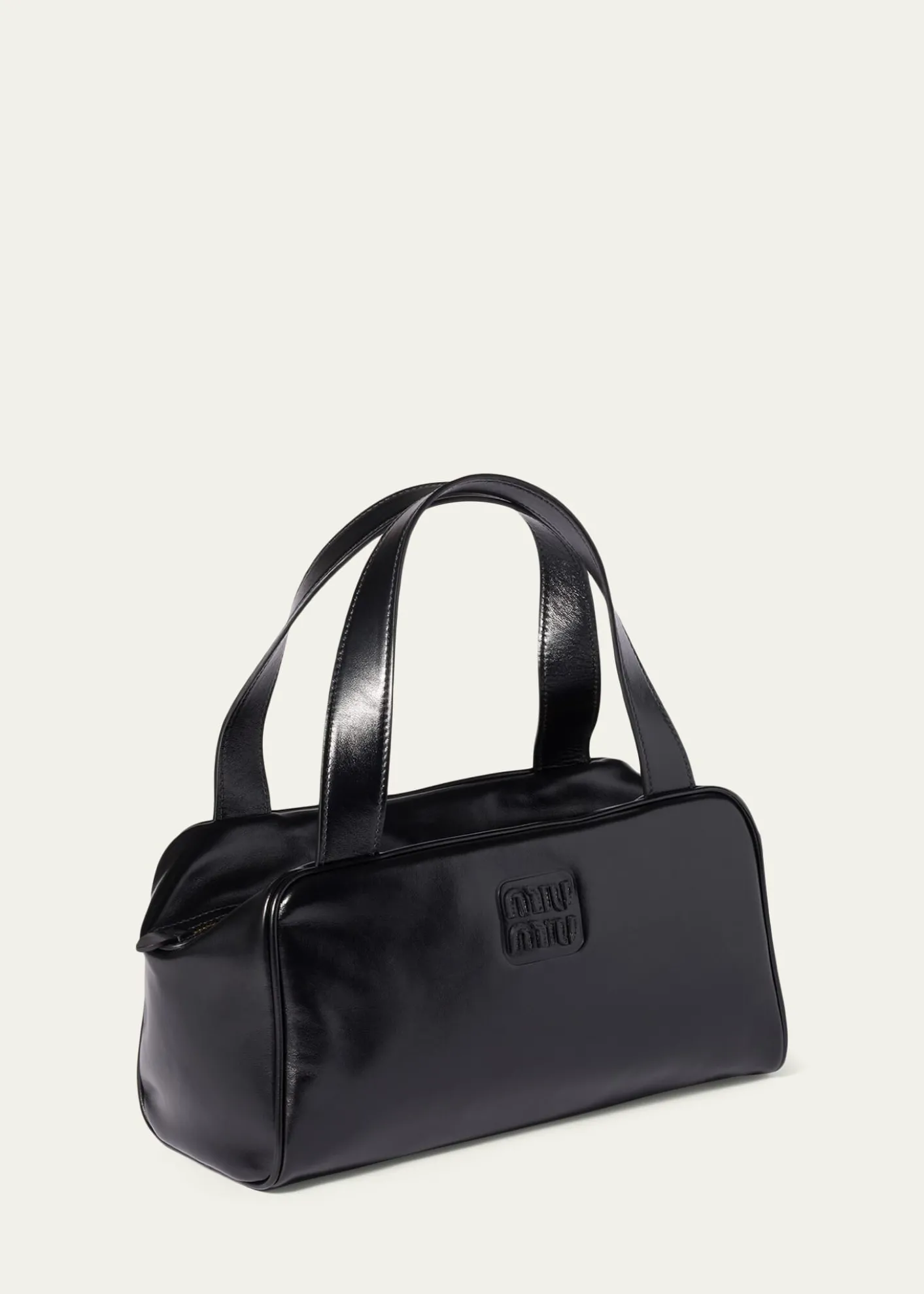 Miu MiuBauletto Glossy Leather Top-Handle Bag