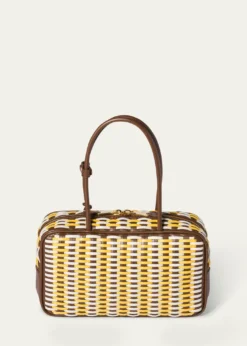 Miu MiuBeau Woven Leather Top-Handle Bag