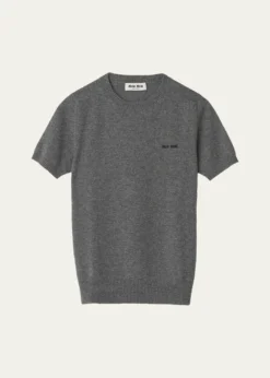 Miu MiuCashmere Short-Sleeve Sweater