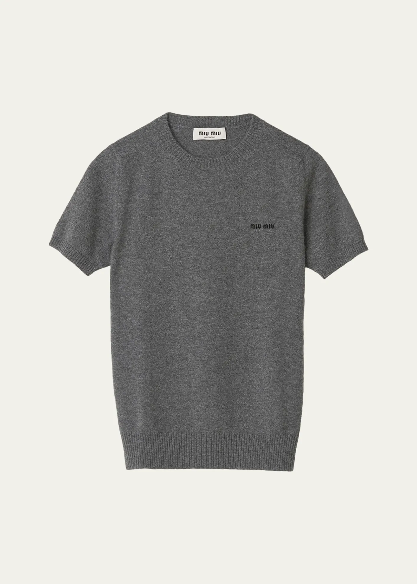 Miu MiuCashmere Short-Sleeve Sweater