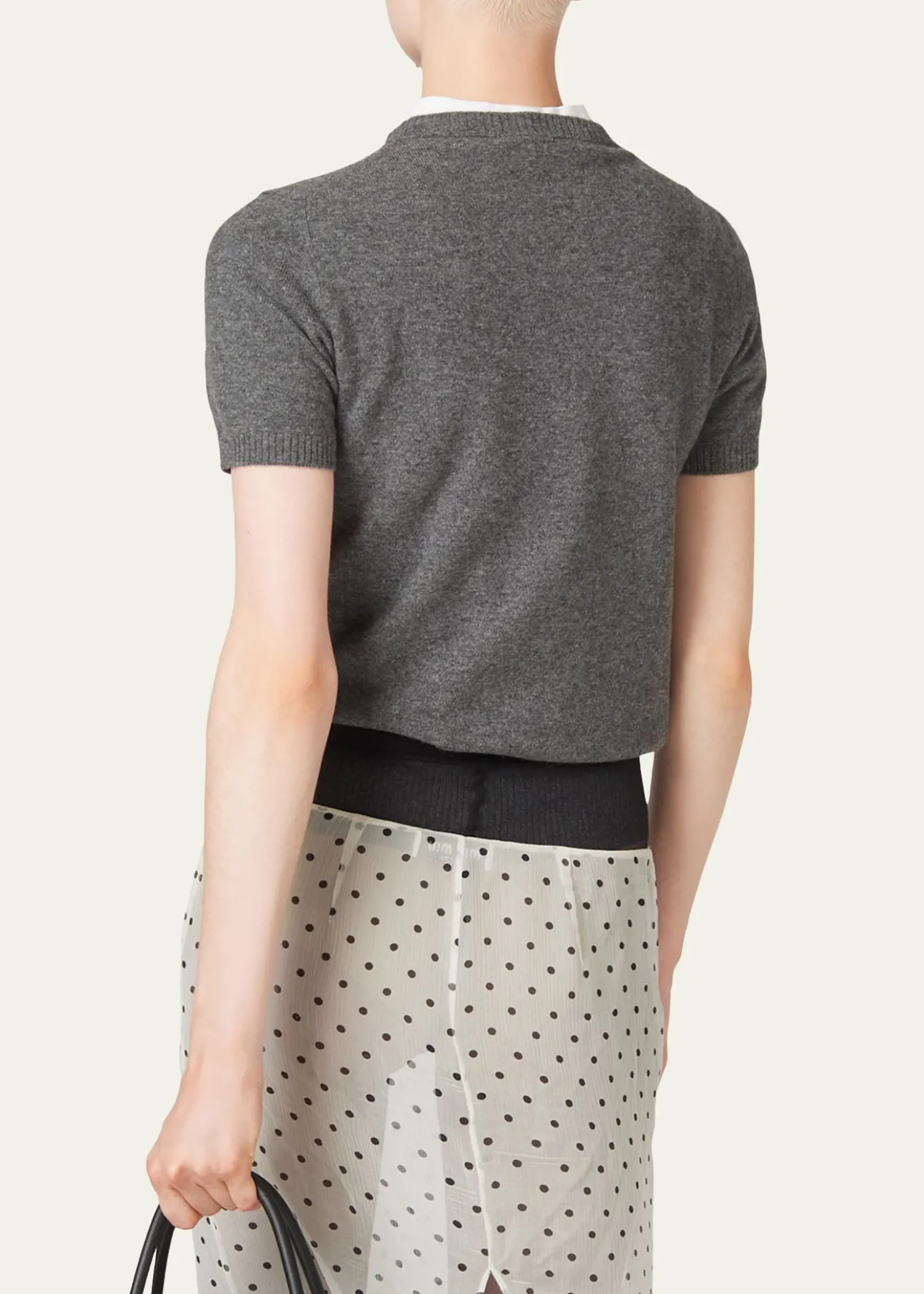 Miu MiuCashmere Short-Sleeve Sweater