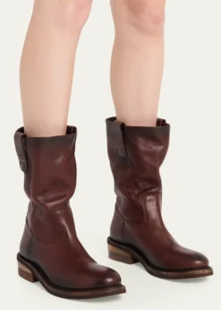 Miu MiuFoule Leather Mid-Calf Boots