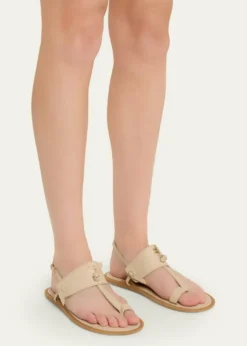Miu MiuInfradito Knotted Leather Toe-Ring Sandals