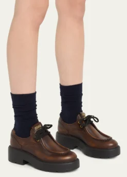 Miu MiuLeather Casual Derby Loafers