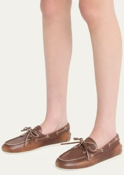 Miu MiuLeather Lace-Up Moccasins