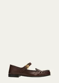 Miu MiuLeather Mary Jane Loafers