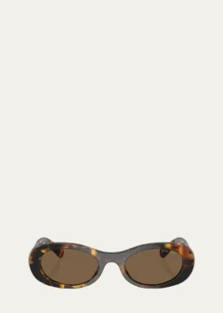 Miu MiuLogo Acetate Oval Sunglasses