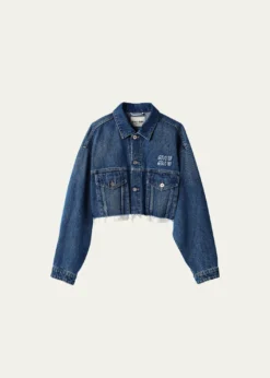 Miu MiuLogo Cropped Denim Jacket