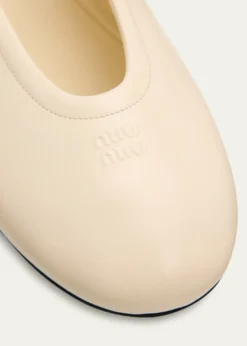 Miu MiuLogo Leather Ballerina Flats