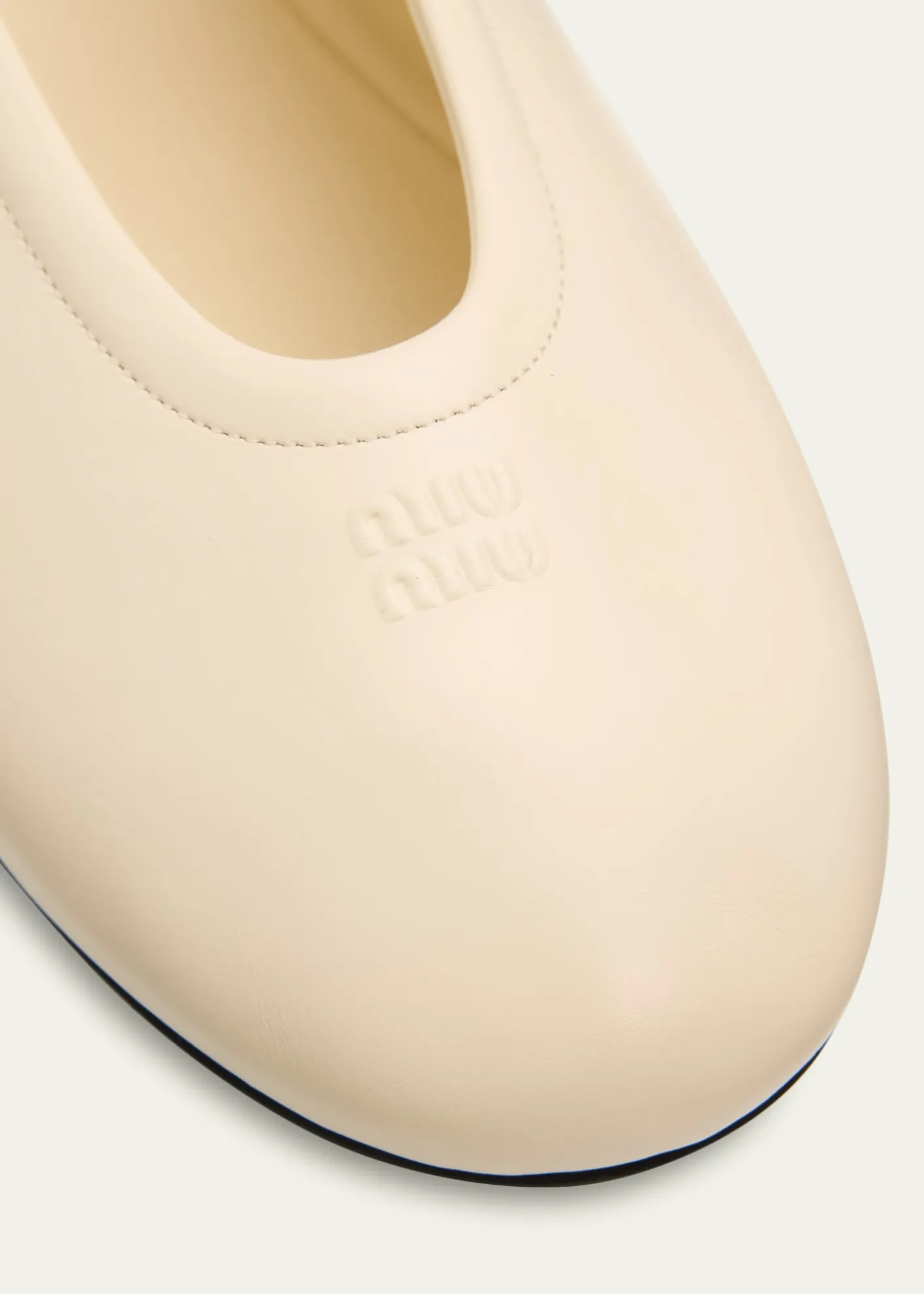 Miu MiuLogo Leather Ballerina Flats