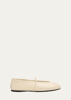 Miu MiuLogo Leather Ballerina Flats