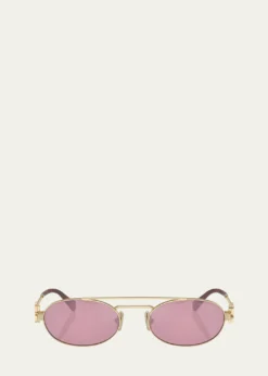 Miu MiuLogo Metal Aviator Sunglasses