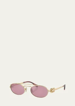 Miu MiuLogo Metal Aviator Sunglasses
