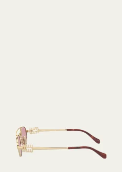 Miu MiuLogo Metal Aviator Sunglasses