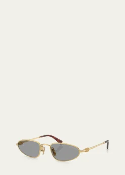 Miu MiuLogo Metal Oval Sunglasses