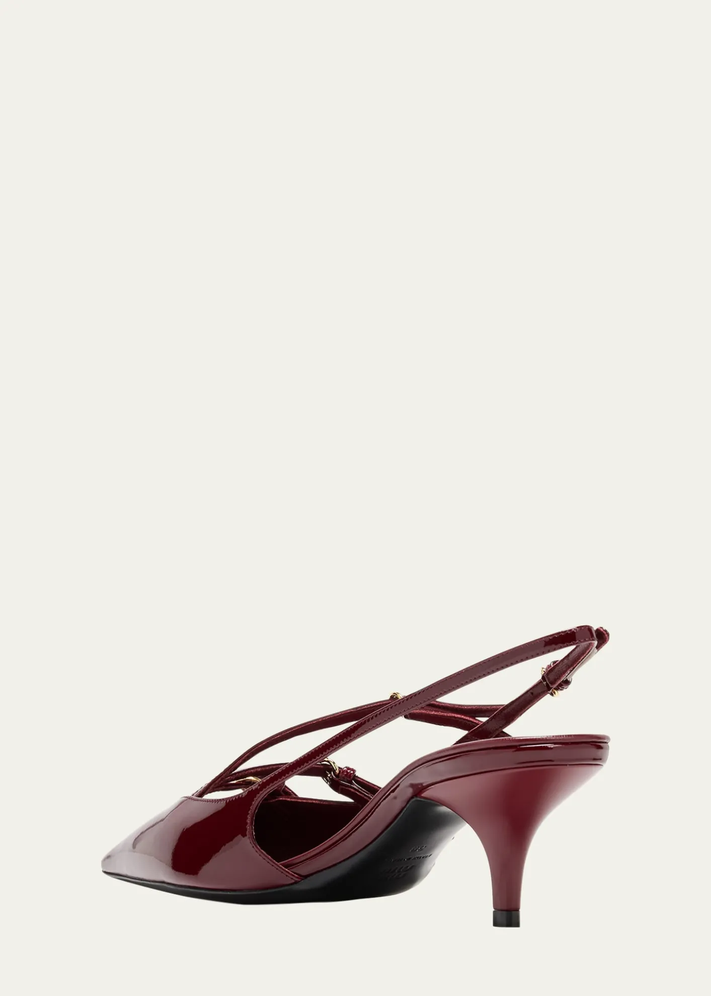 Miu MiuPatent Buckle-Trio Slingback Pumps