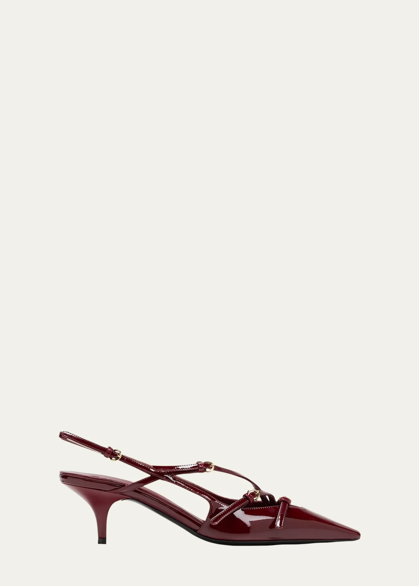 Miu MiuPatent Buckle-Trio Slingback Pumps