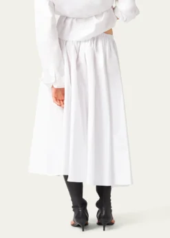 Miu MiuPopeline Drawstring Zip-Front Midi Skirt