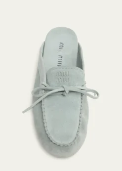 Miu MiuSabot Suede Moccasin Mules