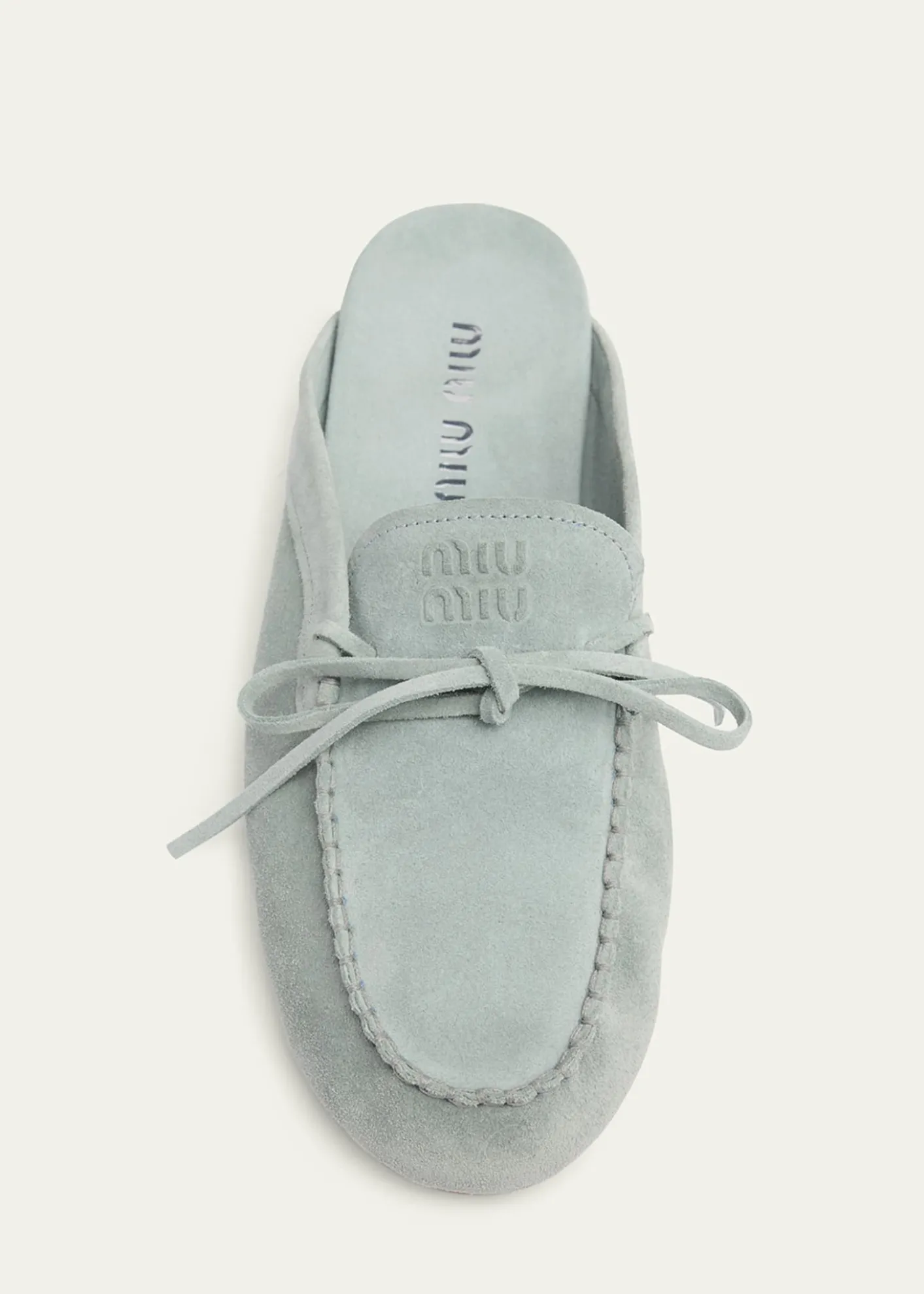 Miu MiuSabot Suede Moccasin Mules