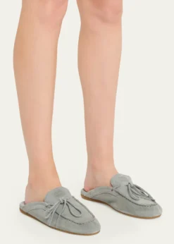 Miu MiuSabot Suede Moccasin Mules