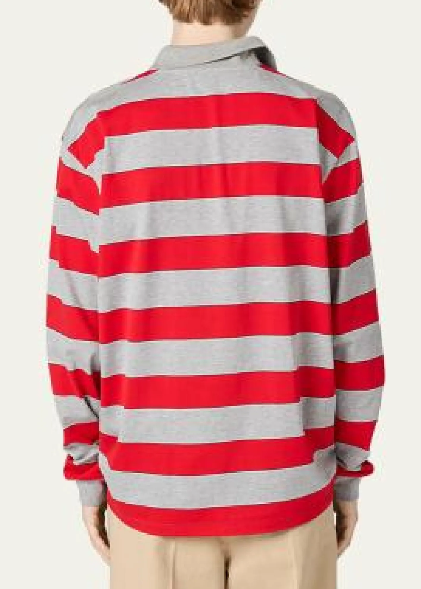 Miu MiuStriped Long-Sleeve Oversized Polo Shirt