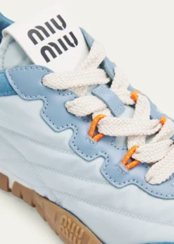 Miu MiuTechnical Fabric and Suede Low-Top Sneakers