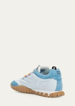 Miu MiuTechnical Fabric and Suede Low-Top Sneakers