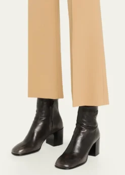 Miu MiuVintage Leather Block-Heel Booties