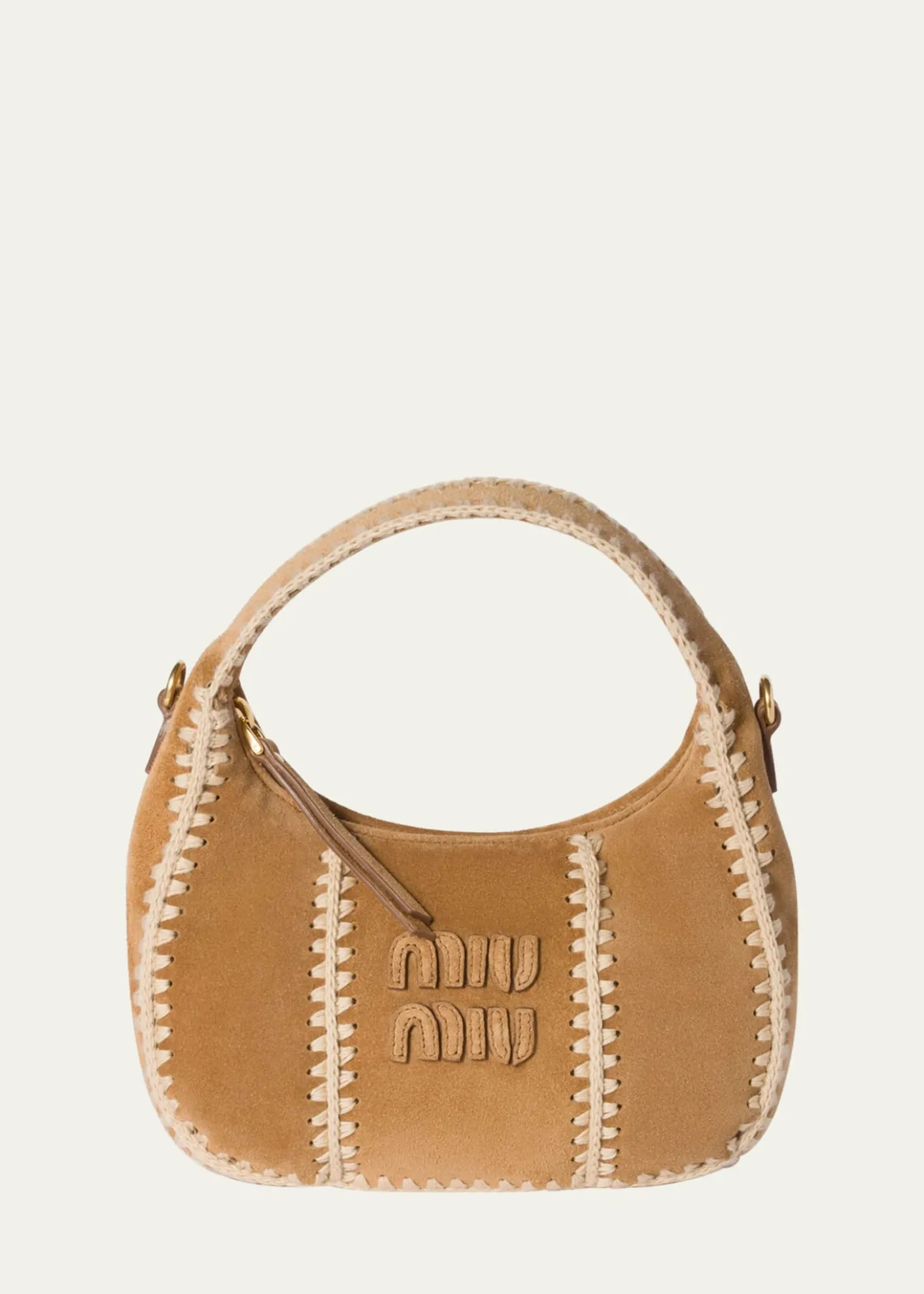 Miu MiuWander Crochet Suede Shoulder Bag