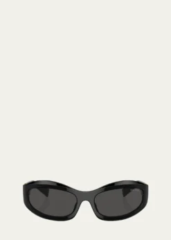 Miu Miu14ZSF Logo Oval Acetate Sunglasses