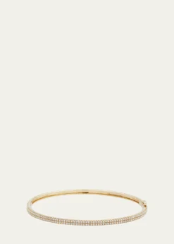 Mizuki2-Row Pave Diamond Hinged Bracelet in 14K Gold