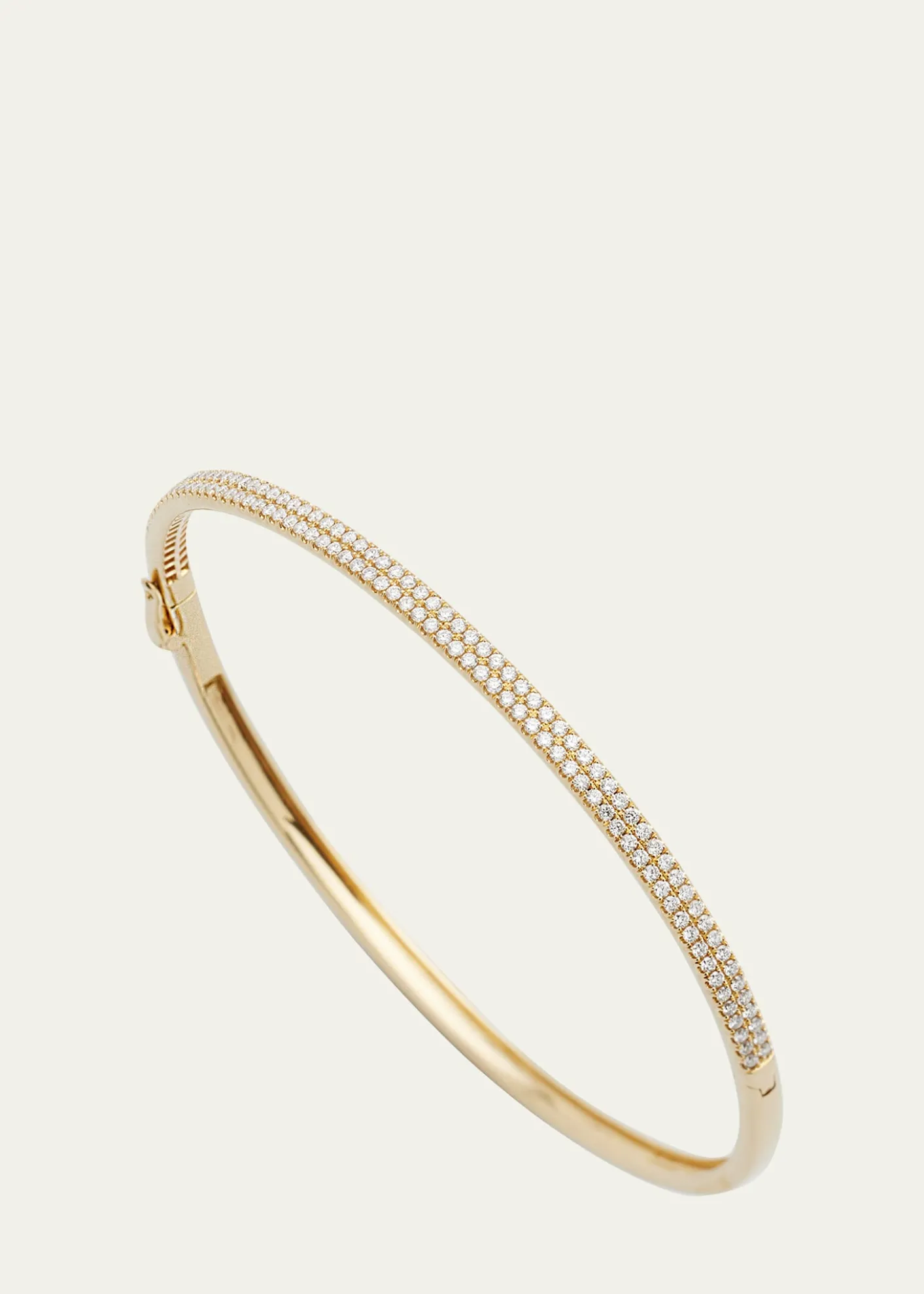 Mizuki2-Row Pave Diamond Hinged Bracelet in 14K Gold