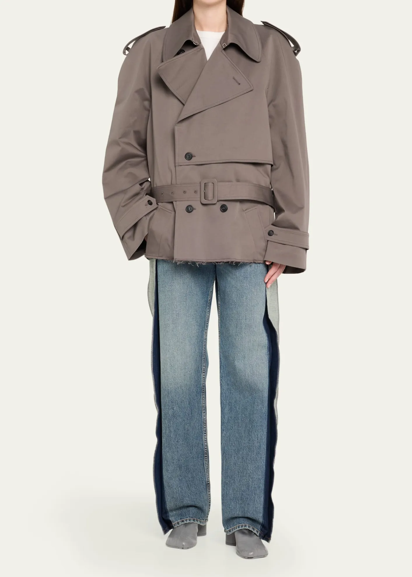 MM6 Maison MargielaBoxy Trench-Style Sports Jacket