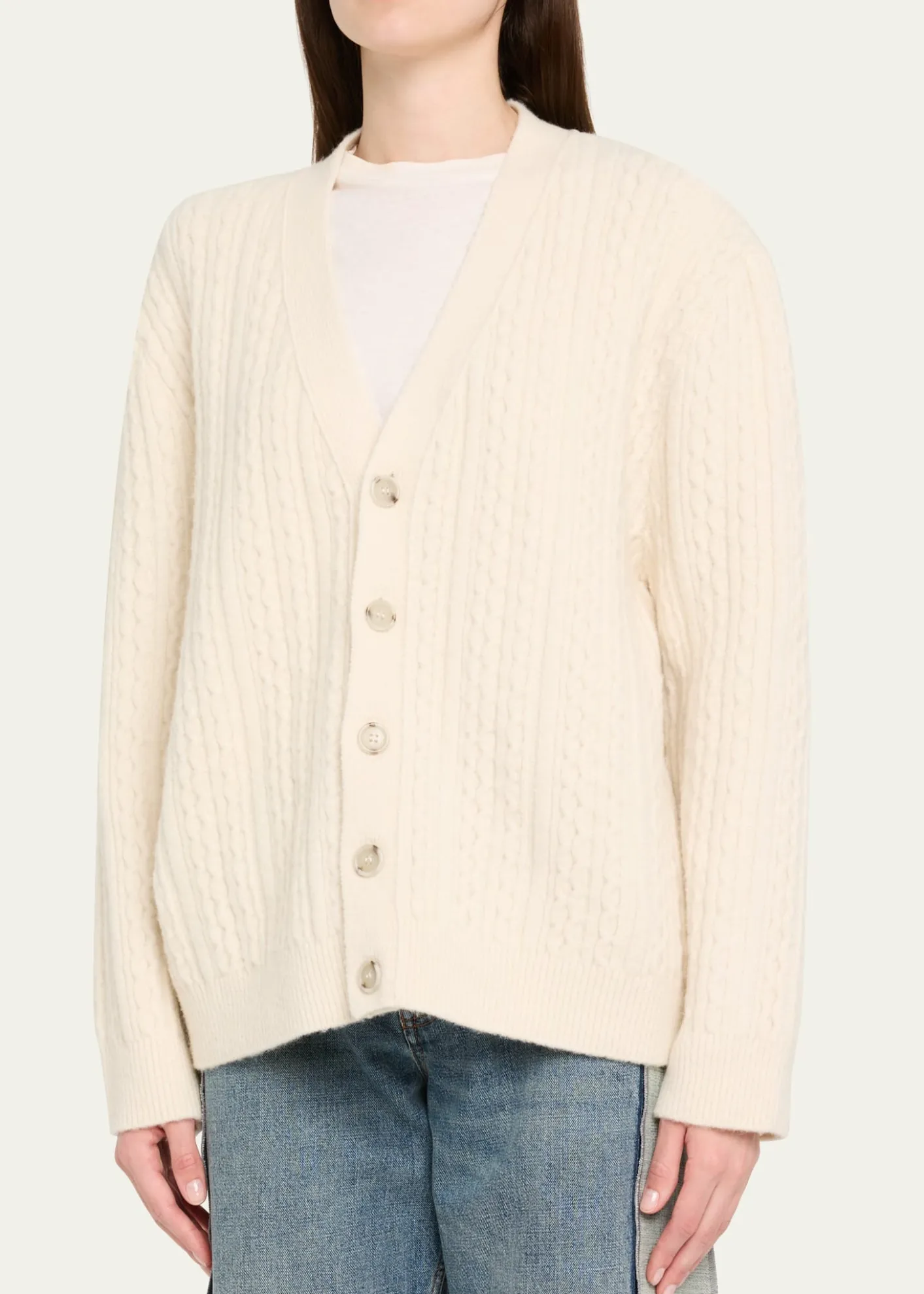 MM6 Maison MargielaCable-Knit Cardigan