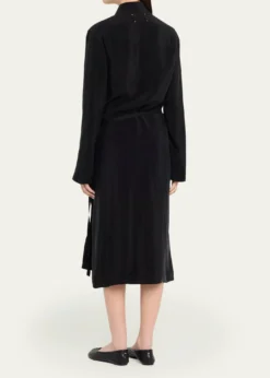 MM6 Maison MargielaDraped Long-Sleeve Shirtdress