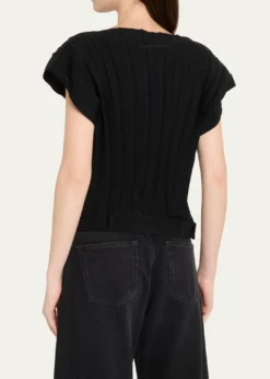 MM6 Maison MargielaHigh-Neck Wide Ribbed Top