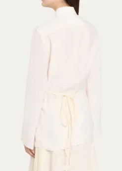 MM6 Maison MargielaLong-Sleeve Drawstring Shirt