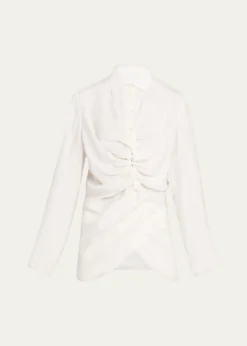 MM6 Maison MargielaLong-Sleeve Drawstring Shirt